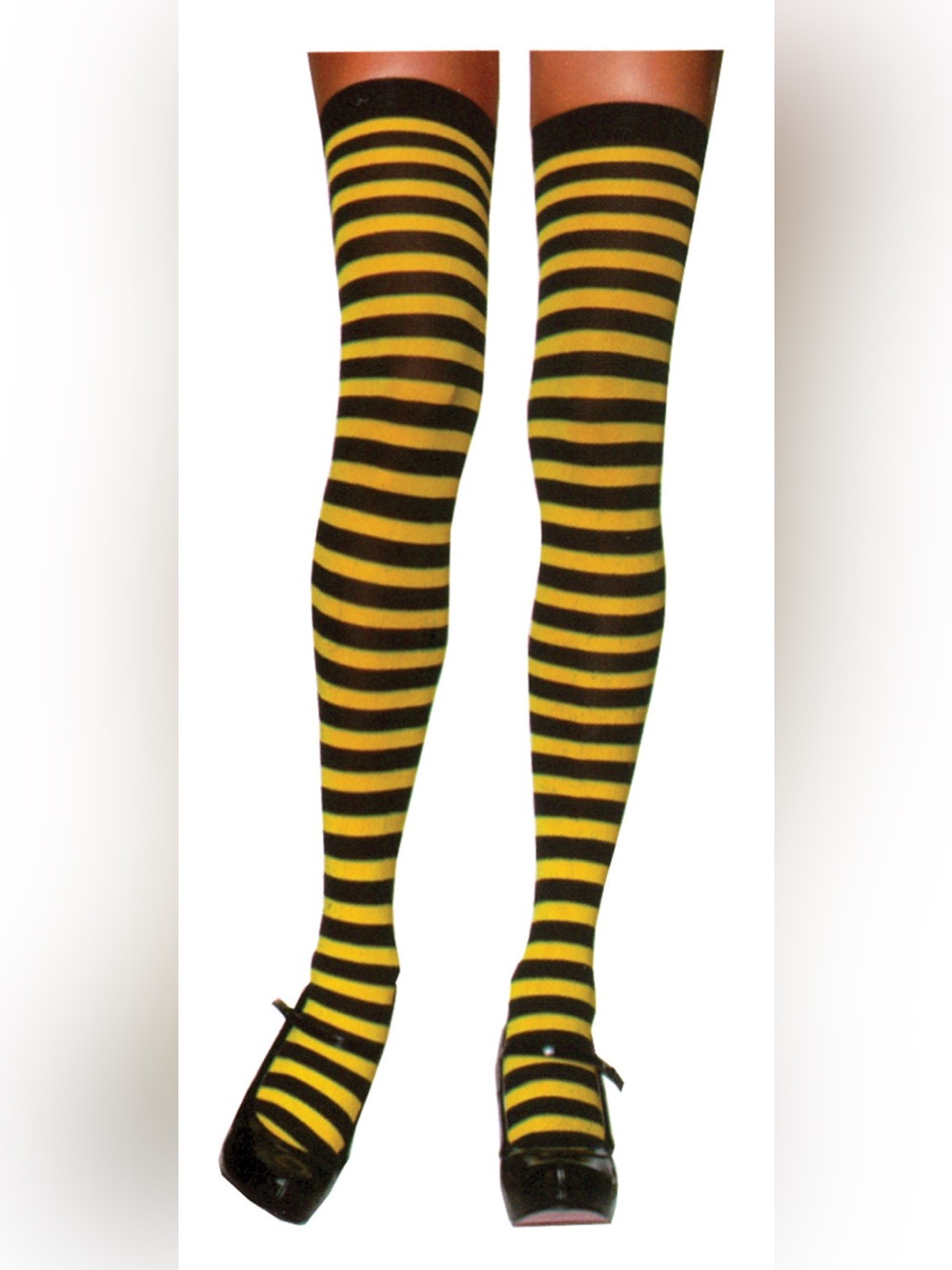 Brand New- Leg Avenue Yellow and Black Striped Women’s Thigh Tights